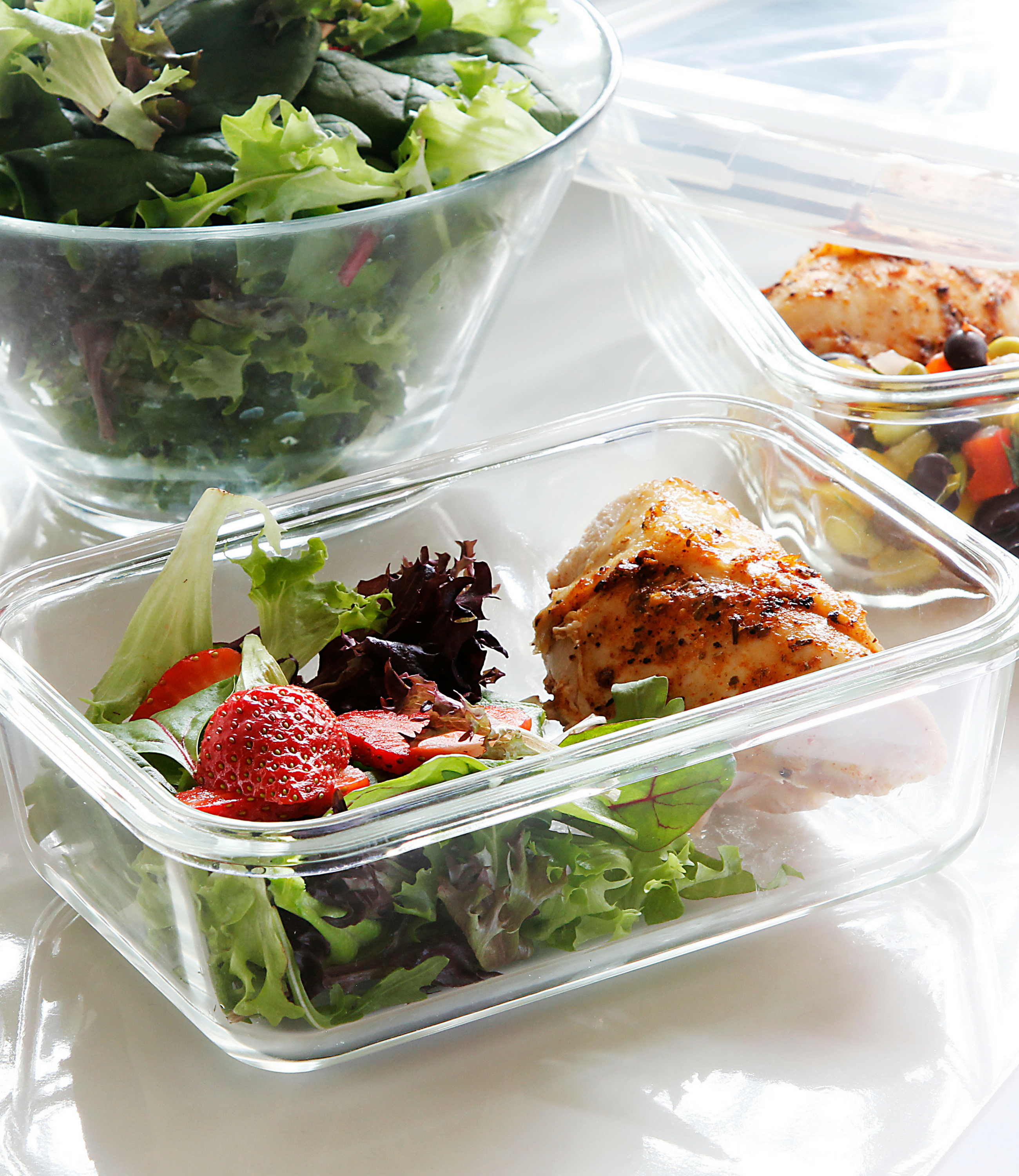 1 Compartment Glass Meal Prep Containers (3 Pack, 35 oz) - Glass Food – FIT  Strong & Healthy