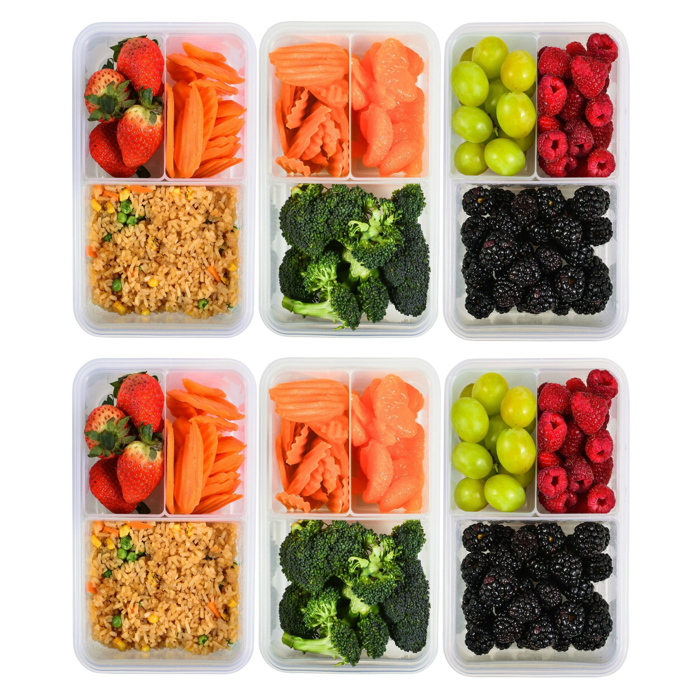 Bento Box Lunch Containers for Adults & Kids (6 Pack, 39 oz)