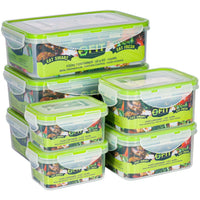 Bento Box Lunch Box Meal Prep Containers with Lids (7 Pack: 3x39oz + 2x17oz + 2x6oz)