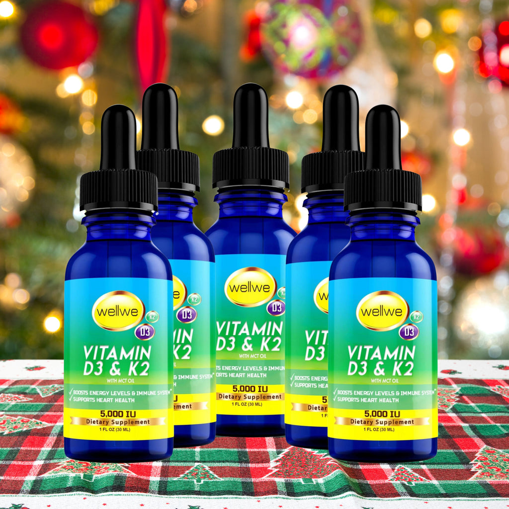 Vitamin D3 K2 Liquid Drops - Vegan, No Fillers, Non-GMO, No Taste, 1 fl oz (5 pack)