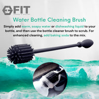 Water Bottle Holder with Strap for Walking & Cleaning Brush Set (Blue Marble)