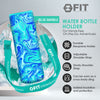 Water Bottle Holder with Strap for Walking & Cleaning Brush Set (Blue Marble)