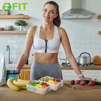 FIT Strong & Healthy lunch box for women and tupperware sets with lids are easy to use. Our user-friendly food prep containers with lids are a breeze to open and close. Even kids can pack their own lunches for a hassle-free meals or snacks for kids school lunch.
