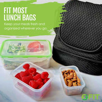 FIT Strong & Healthy food prep containers and toddler lunch box for daycare are designed to have leakproof lids to prevent spills and offers mess-free food storage containers for lunch boxes.