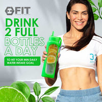 32 oz Glass Water Bottle with Time Marker and Extra Lid (Lime Sleeve)