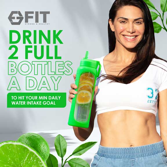 32 oz Glass Water Bottle with Time Marker and Extra Lid (Lime Sleeve)