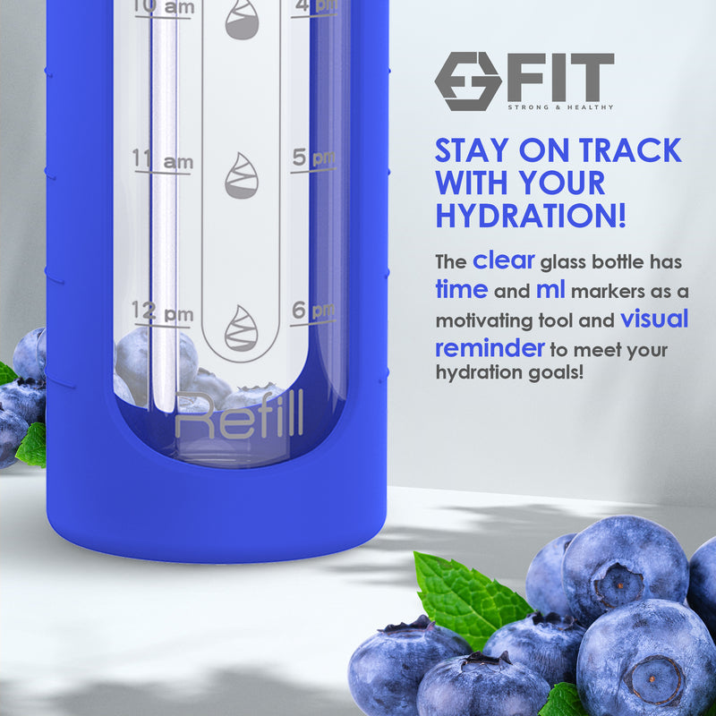 – Water Water Healthy Holder with Strong Glass Marker With FIT 32 Bottle Bottle and oz Time &