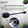 32 oz Glass Water Bottle with Time Marker Reminder, Removable Silicone Sleeve and EXTRA LID (BLACK) + CLEANING BRUSH