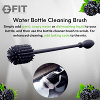 Water Bottle Holder with Strap for Walking & Cleaning Brush Set (Black)