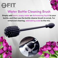 Water Bottle Holder with Strap for Walking & Cleaning Brush Set (Floral)