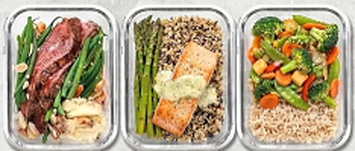 1-compartment glass meal prep containers, 3-pack