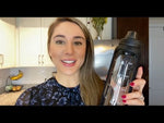 32 oz Glass Water Bottle with Time Marker Reminder, Removable Silicone Sleeve and EXTRA LID (LIME)