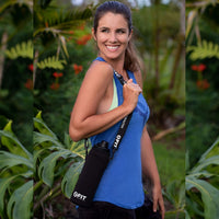 Water Bottle Holder with Strap for Walking & Cleaning Brush Set (Black)