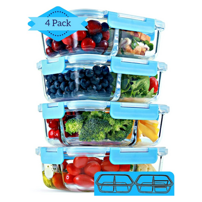 Genteen Bento Lunch Box with 3 Compartments for Measl and Snacks, Sauce  Container,Utensils & Removable Ice Pack- Ideal Portion Sizes for Ages 3 to  7 